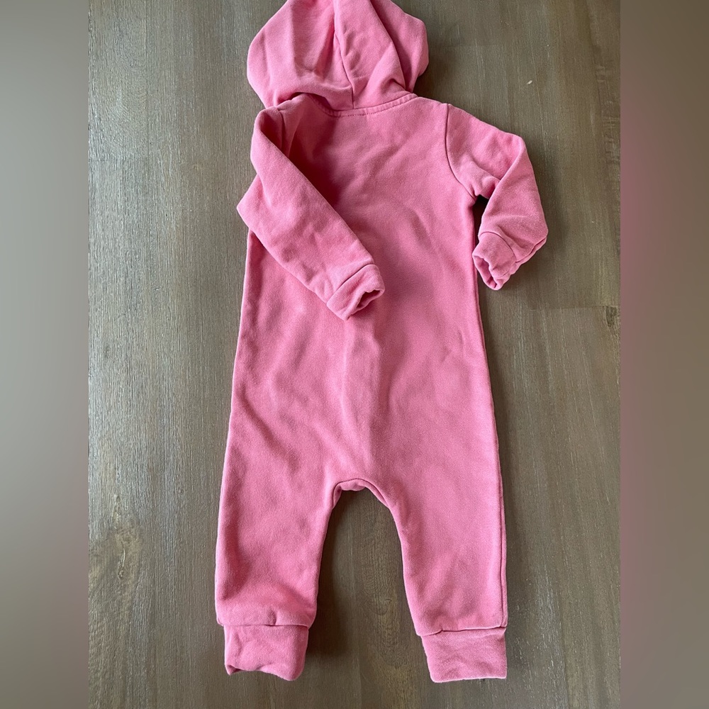 Fleece Zipper Romper in Pink 12-18 Months - Picture 2 of 5
